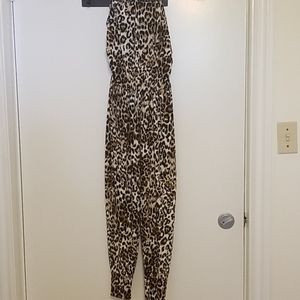 Cheetah Print Strapless Romper